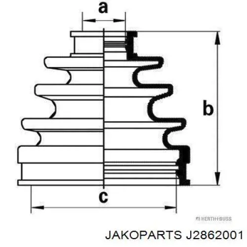 Пыльник ШРУСа внутренний J2862001 Jakoparts