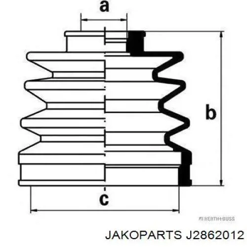 Пыльник наружной гранаты, задней полуоси Jakoparts J2862012 цена, от 11.51 USD