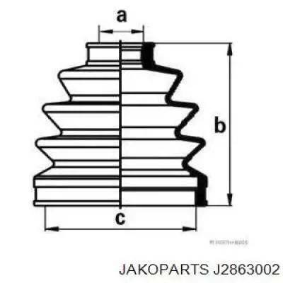 Пыльник ШРУСа наружный J2863002 Jakoparts