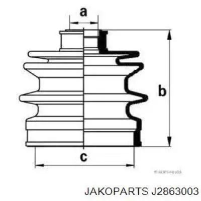 Пыльник ШРУСа наружный J2863003 Jakoparts