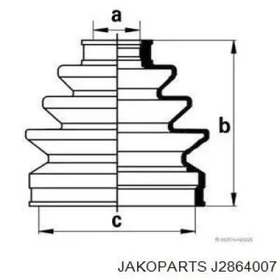 Пыльник ШРУСа наружный J2864007 Jakoparts