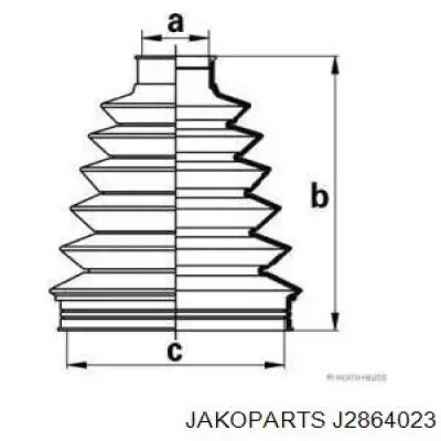 Пыльник ШРУСа наружный J2864023 Jakoparts