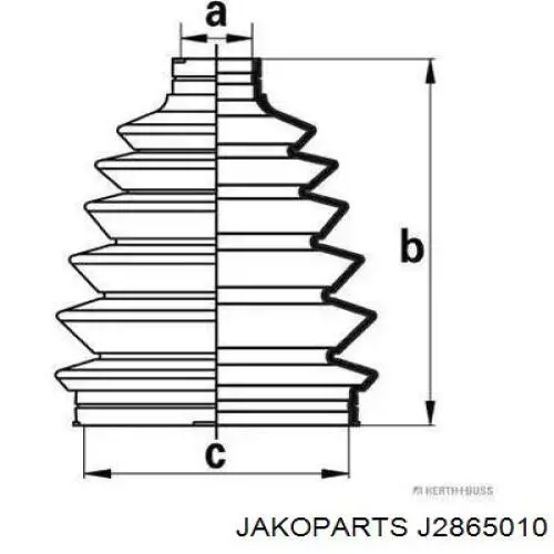 Пыльник ШРУСа наружный J2865010 Jakoparts