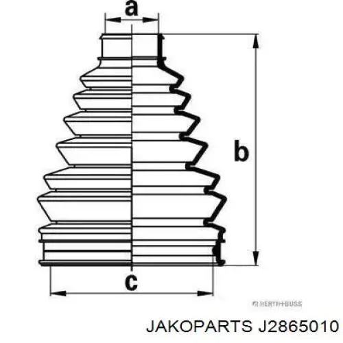 Пыльник ШРУСа наружный J2865010 Jakoparts