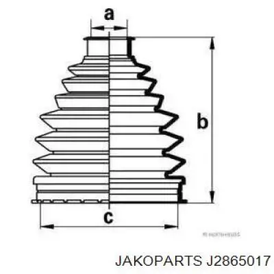 Пыльник ШРУСа наружный J2865017 Jakoparts