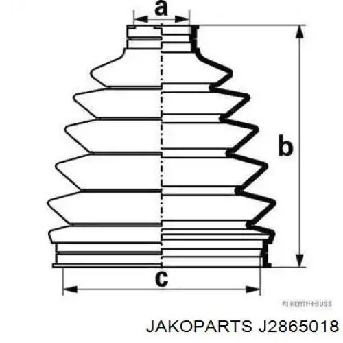 Пыльник ШРУСа наружный J2865018 Jakoparts