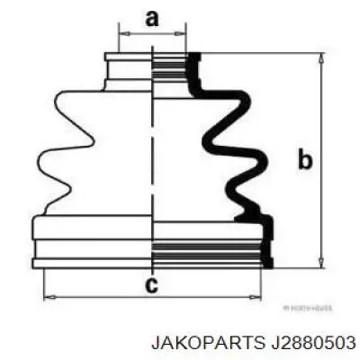 Пыльник ШРУСа задней полуоси внутренний J2880503 Jakoparts