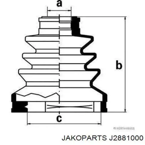 Пыльник ШРУСа внутренний J2881000 Jakoparts