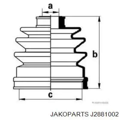 Пыльник ШРУСа внутренний J2881002 Jakoparts