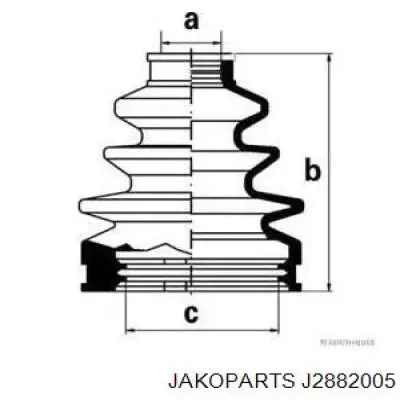 Пыльник ШРУСа внутренний J2882005 Jakoparts