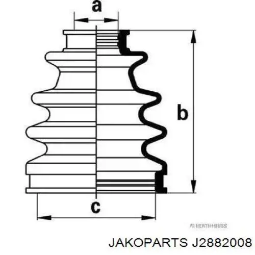 Пыльник ШРУСа внутренний J2882008 Jakoparts