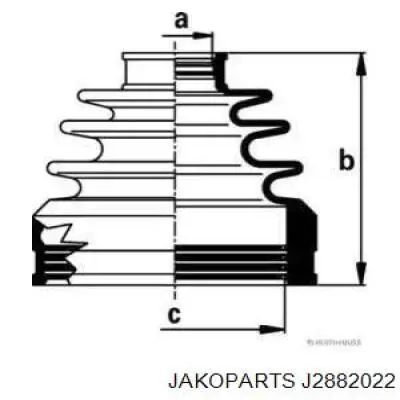 Пыльник ШРУСа передней полуоси внутренний правый J2882022 Jakoparts