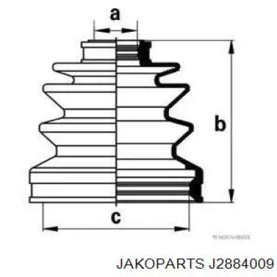 Пыльник ШРУСа внутренний J2884009 Jakoparts