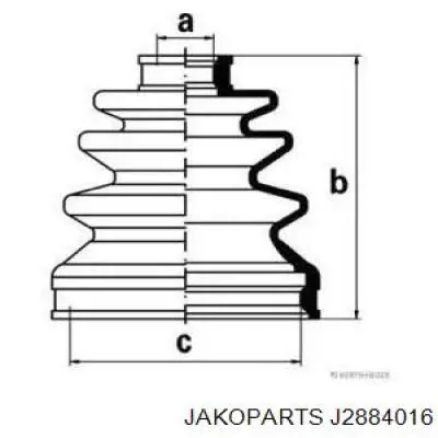 Пыльник ШРУСа внутренний J2884016 Jakoparts