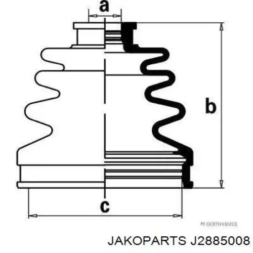 Пыльник ШРУСа внутренний J2885008 Jakoparts