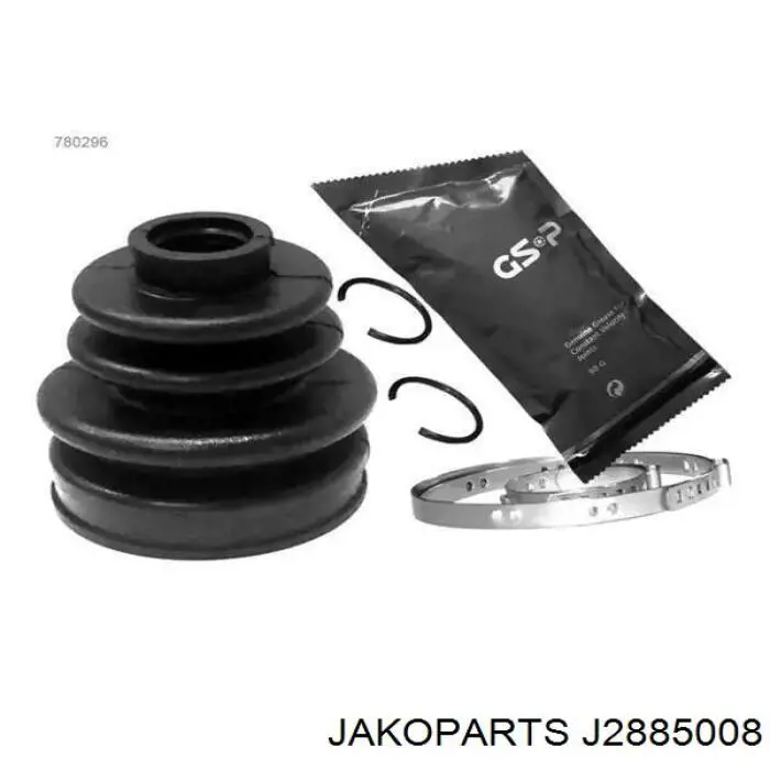 Пыльник ШРУСа внутренний, передней полуоси Jakoparts J2885008