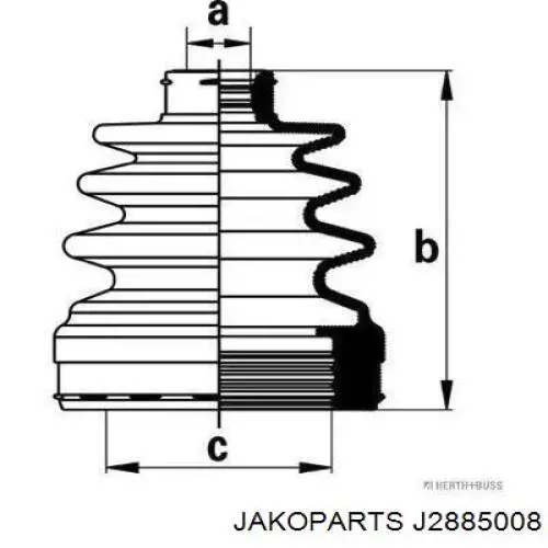 Пыльник шарнира угловых скоростей внутренний передний Jakoparts J2885008 цена, от 7.77 USD