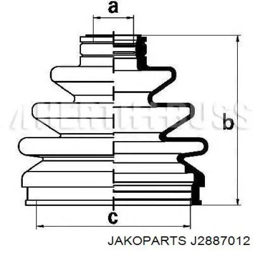 Пыльник ШРУСа задней полуоси внутренний J2887012 Jakoparts