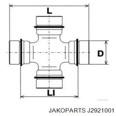 Купить J2921001 Jakoparts Крестовина карданного вала заднего