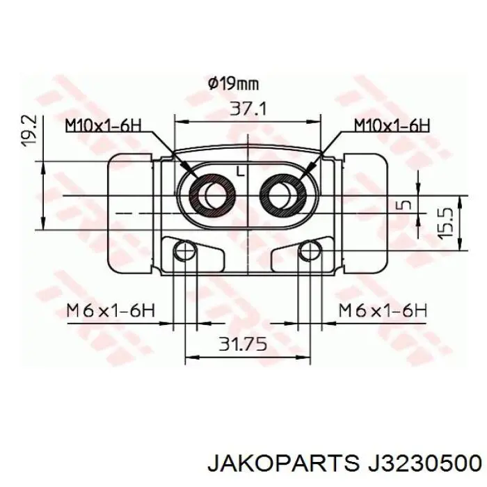 Рабочий тормозной цилиндр Jakoparts J3230500 цена, от 10.10 USD