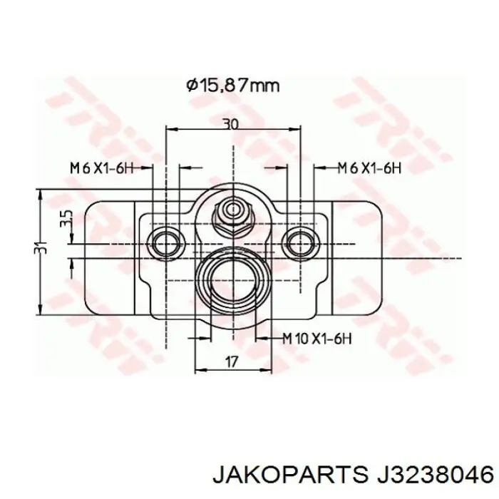 Cilindro de freno de rueda trasero J3238046 Jakoparts