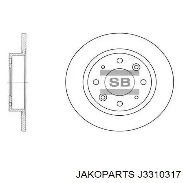 Тормозные диски J3310317 Jakoparts