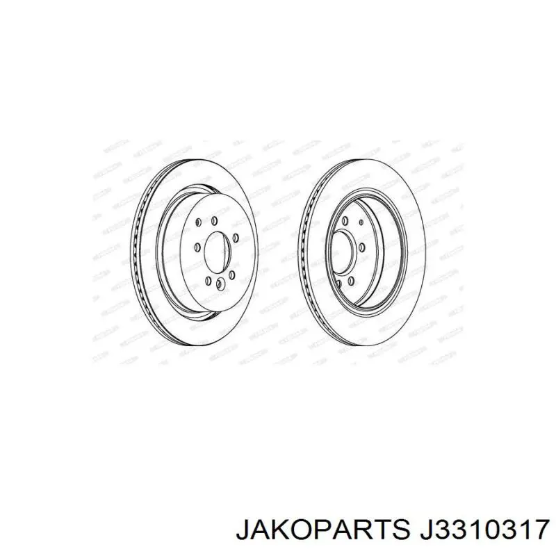 Задний тормозной диск Jakoparts J3310317 цена, от 26.76 USD