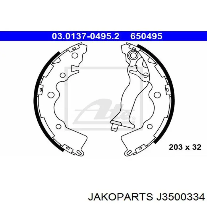 Задние барабанные колодки J3500334 Jakoparts