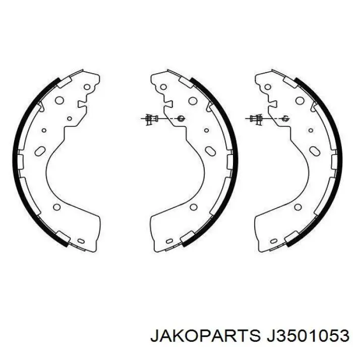 Купить J3501053 Jakoparts Задние барабанные тормозные колодки