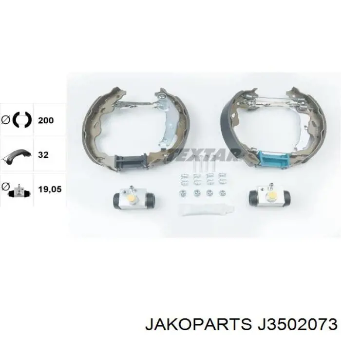 Тормоза рабочие задние ножные и тормозные барабаны Jakoparts J3502073 цена, от 10.35 USD