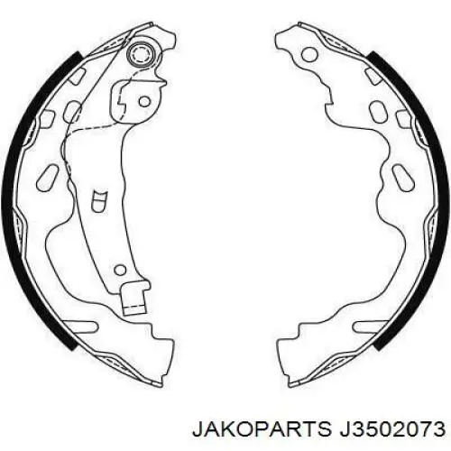 Купить J3502073 Jakoparts Задние барабанные тормозные колодки