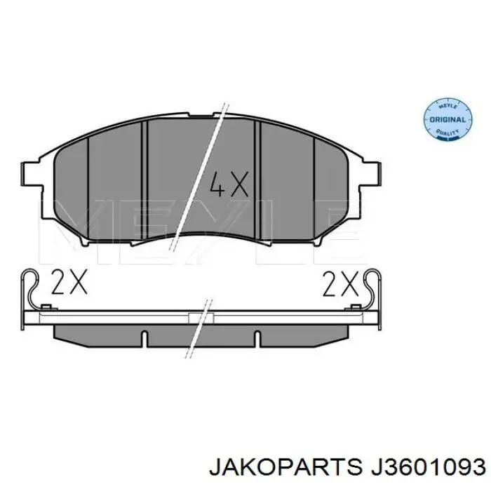 Передние тормозные колодки J3601093 Jakoparts