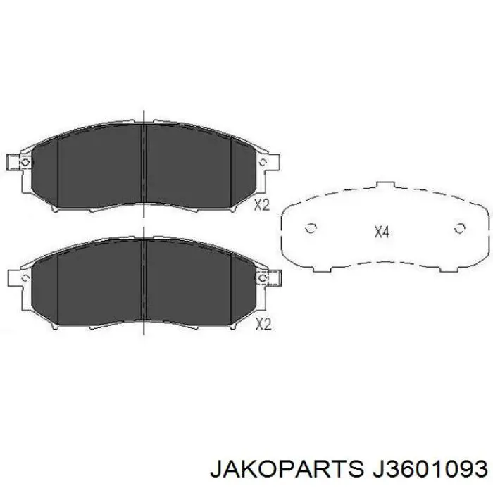 Pastillas de freno delanteras J3601093 Jakoparts