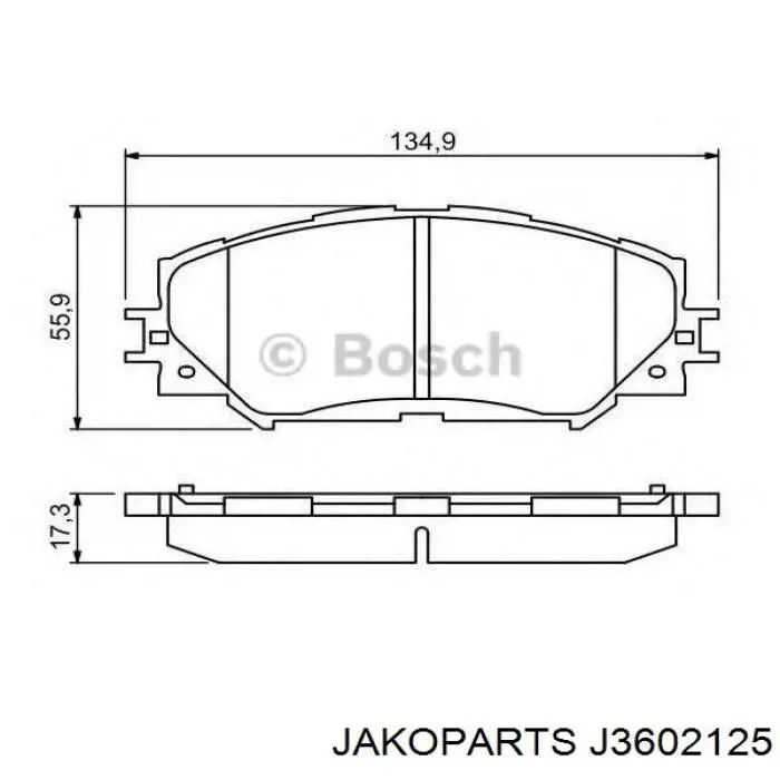 Колодки Jakoparts J3602125 цена, от 17.40 USD