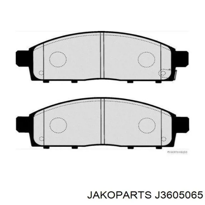 Колодки тормозные передние дисковые JAKOPARTS J3605065