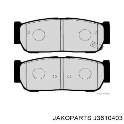 Колодки тормозные задние дисковые JAKOPARTS J3610403