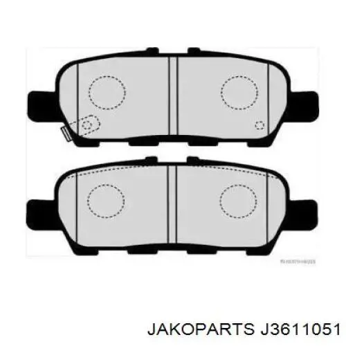 Задние тормозные колодки J3611051 Jakoparts