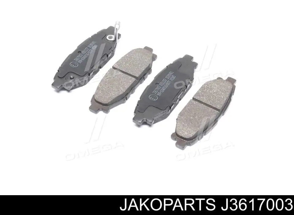 Колодки тормозные задние дисковые JAKOPARTS J3617003