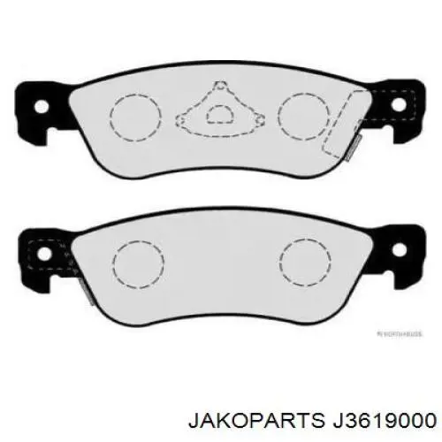 Pastillas de freno traseras J3619000 Jakoparts