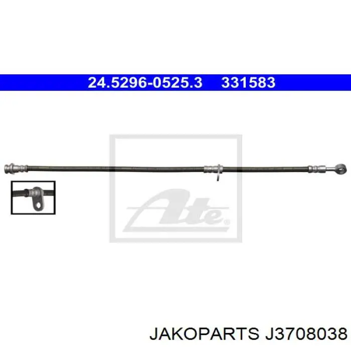 Шланг тормозной передний левый J3708038 Jakoparts