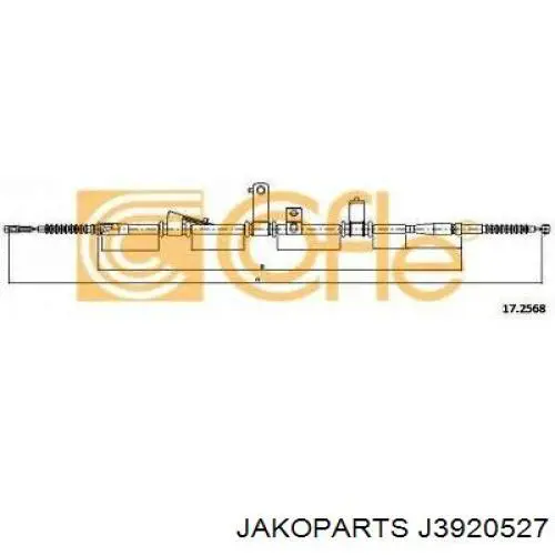 J3920527 Jakoparts cabo do freio de estacionamento traseiro esquerdo