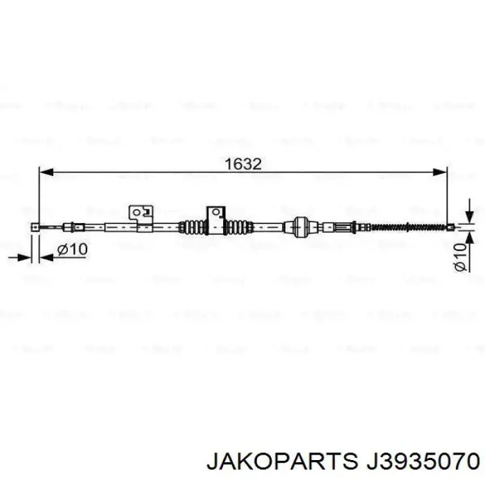 Купить J3935070 Jakoparts Задний правый трос ручника