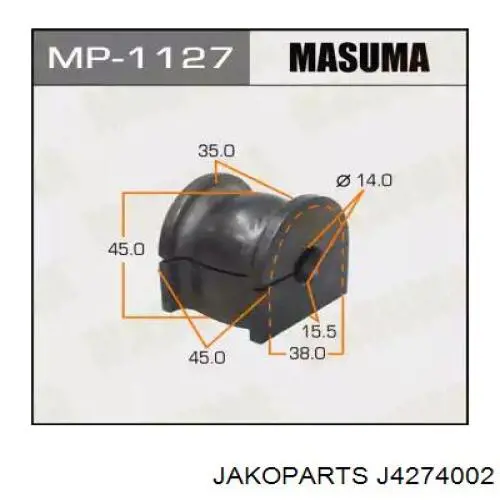 Купить J4274002 Jakoparts Втулка заднего стабилизатора