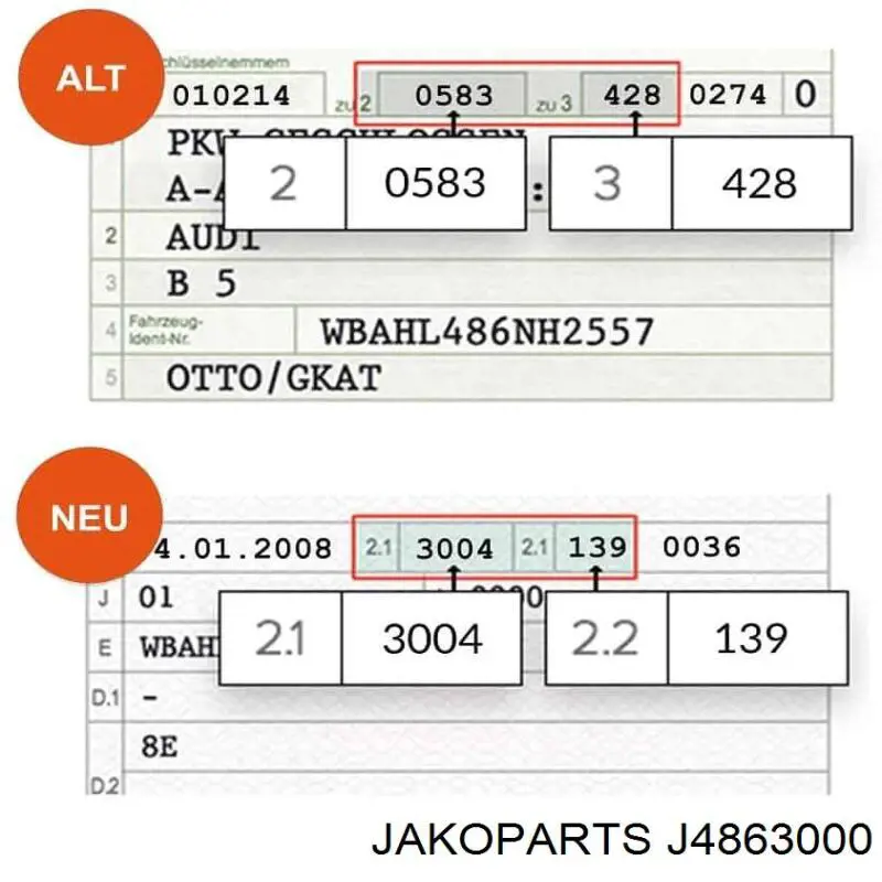 Rótula de suspensión inferior J4863000 Jakoparts