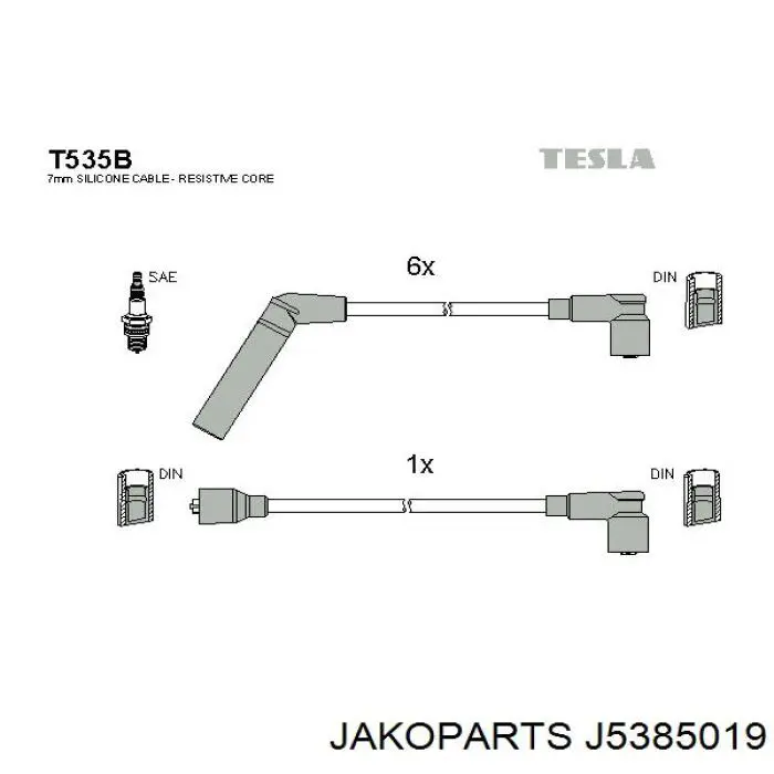 Высоковольтные провода J5385019 Jakoparts