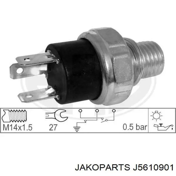 Indicador, presión del aceite J5610901 Jakoparts