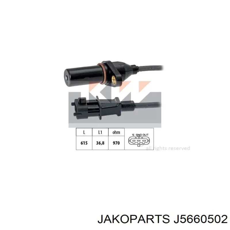 Датчик положения коленчатого вала Jakoparts J5660502 цена, от 9.02 USD
