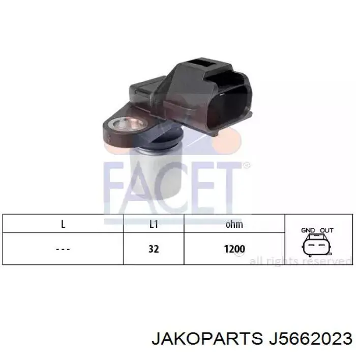 Sensor de posición del cigüeñal J5662023 Jakoparts