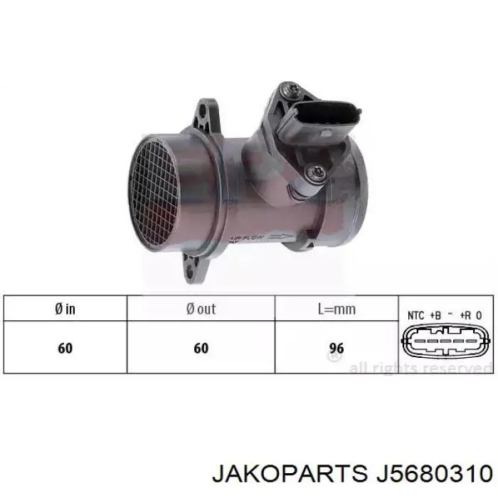 Купить J5680310 Jakoparts Воздухомер