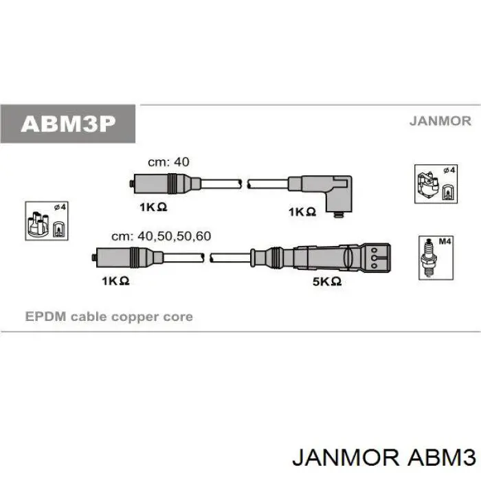 Провода зажигания Janmor ABM3 цена, от 31.07 USD